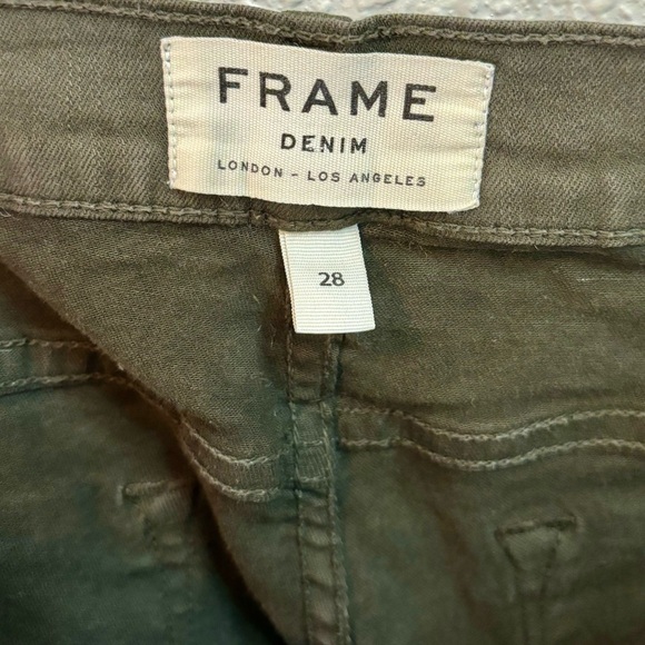 Frame Le Skinny De Jeanne Forest Green Distressed Skinny Jeans - Picture 5 of 8